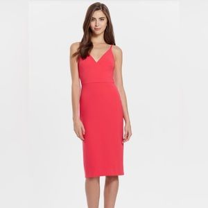 ML Monique Lhuillier Pink Open Back Sheath